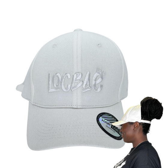 WHITE LOCBAE™ LARGE Satin-Lined Backless Hat